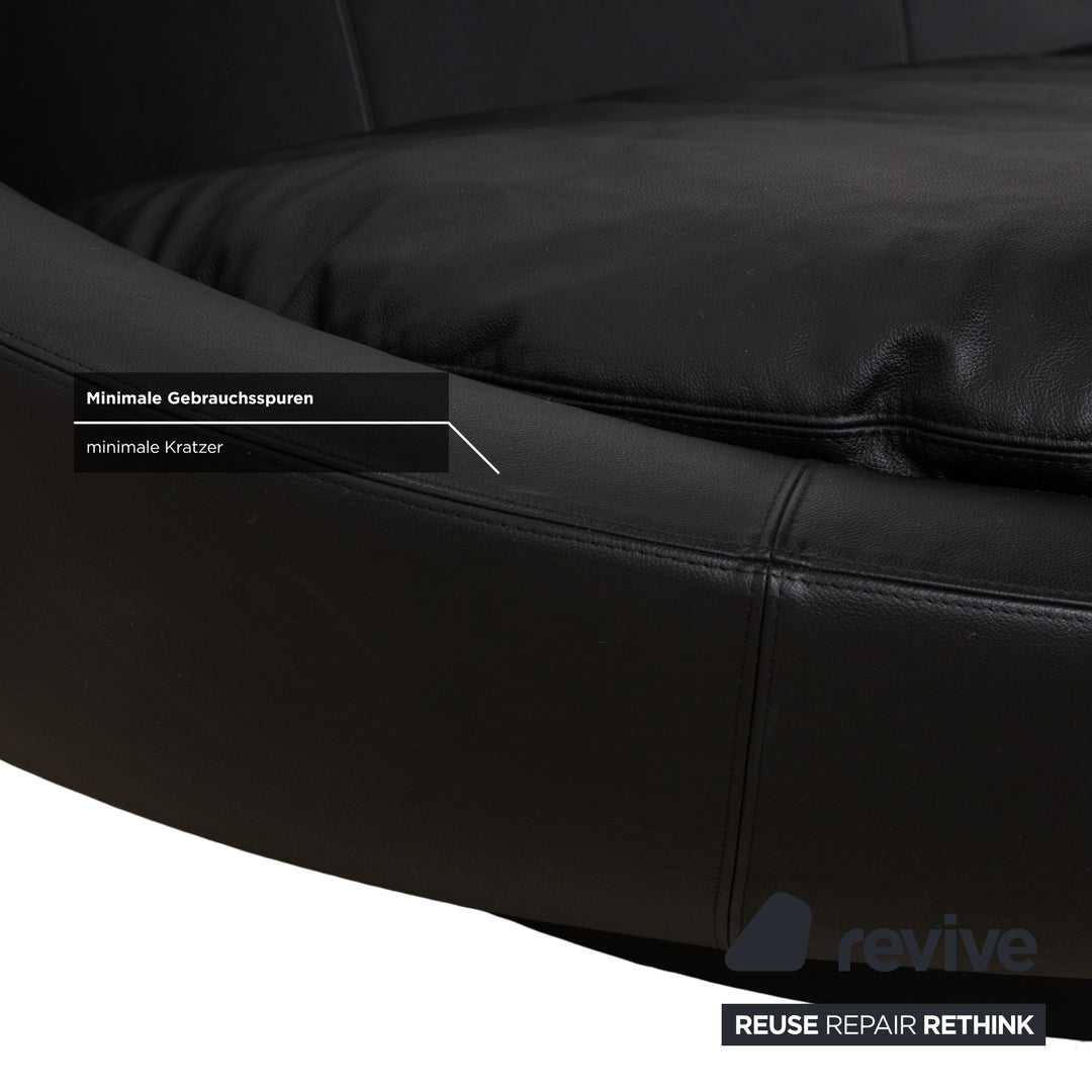 Désirée Lacoon Leder Zweisitzer Schwarz Sofa Couch