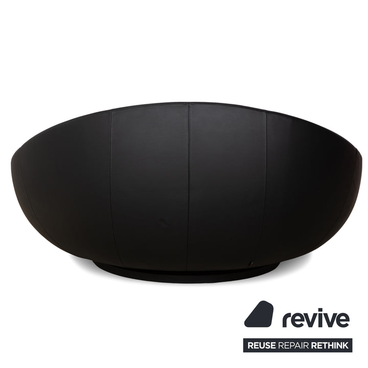 Désirée Lacoon Leather Two-Seater Black Sofa Couch