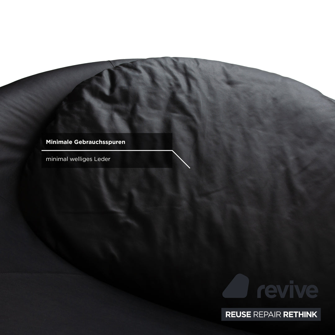 Désirée Lacoon Leder Zweisitzer Schwarz Sofa Couch