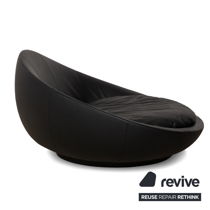Désirée Lacoon Leder Zweisitzer Schwarz Sofa Couch
