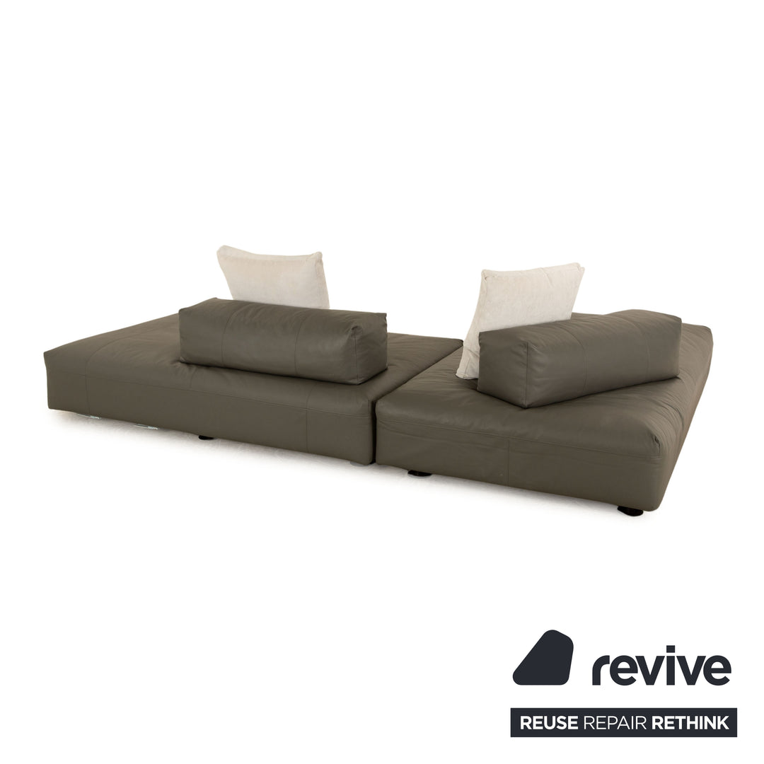 désirée Leder Ecksofa Grau Sofa Recamiere Links Couch