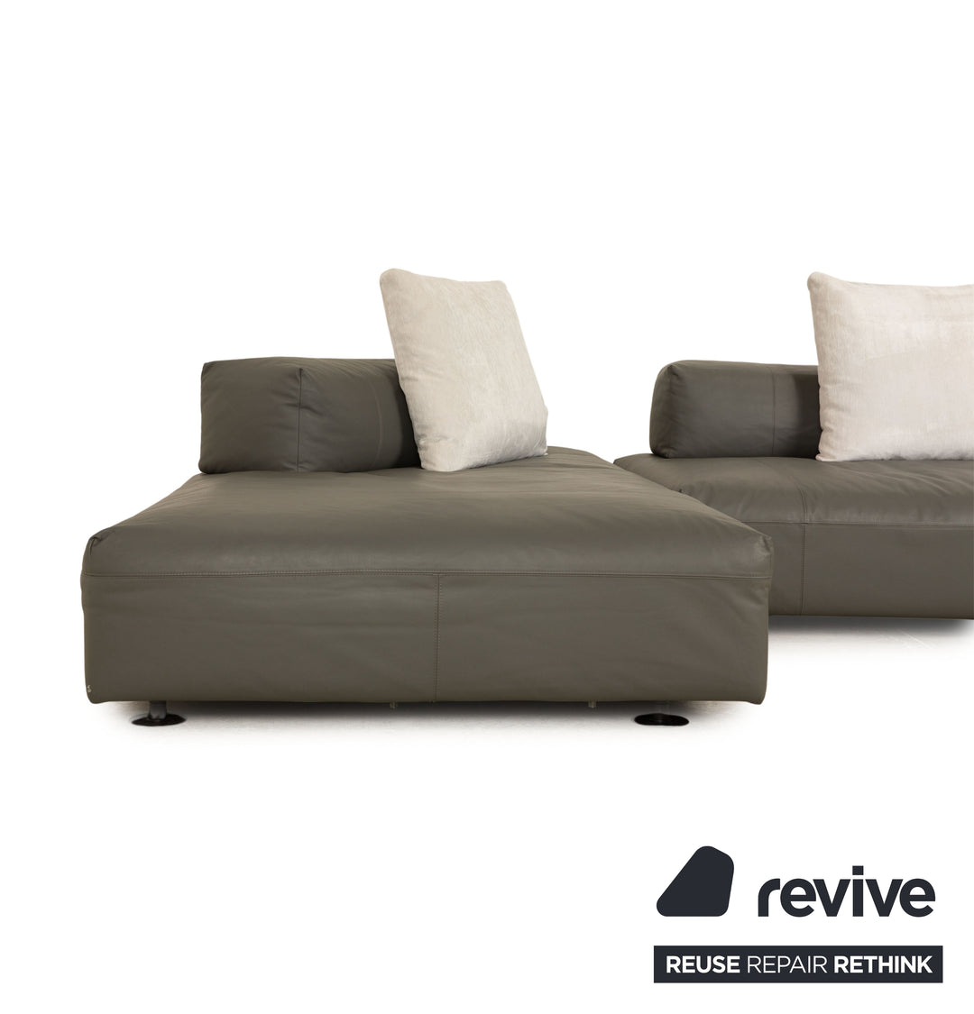 désirée Leder Ecksofa Grau Sofa Recamiere Links Couch