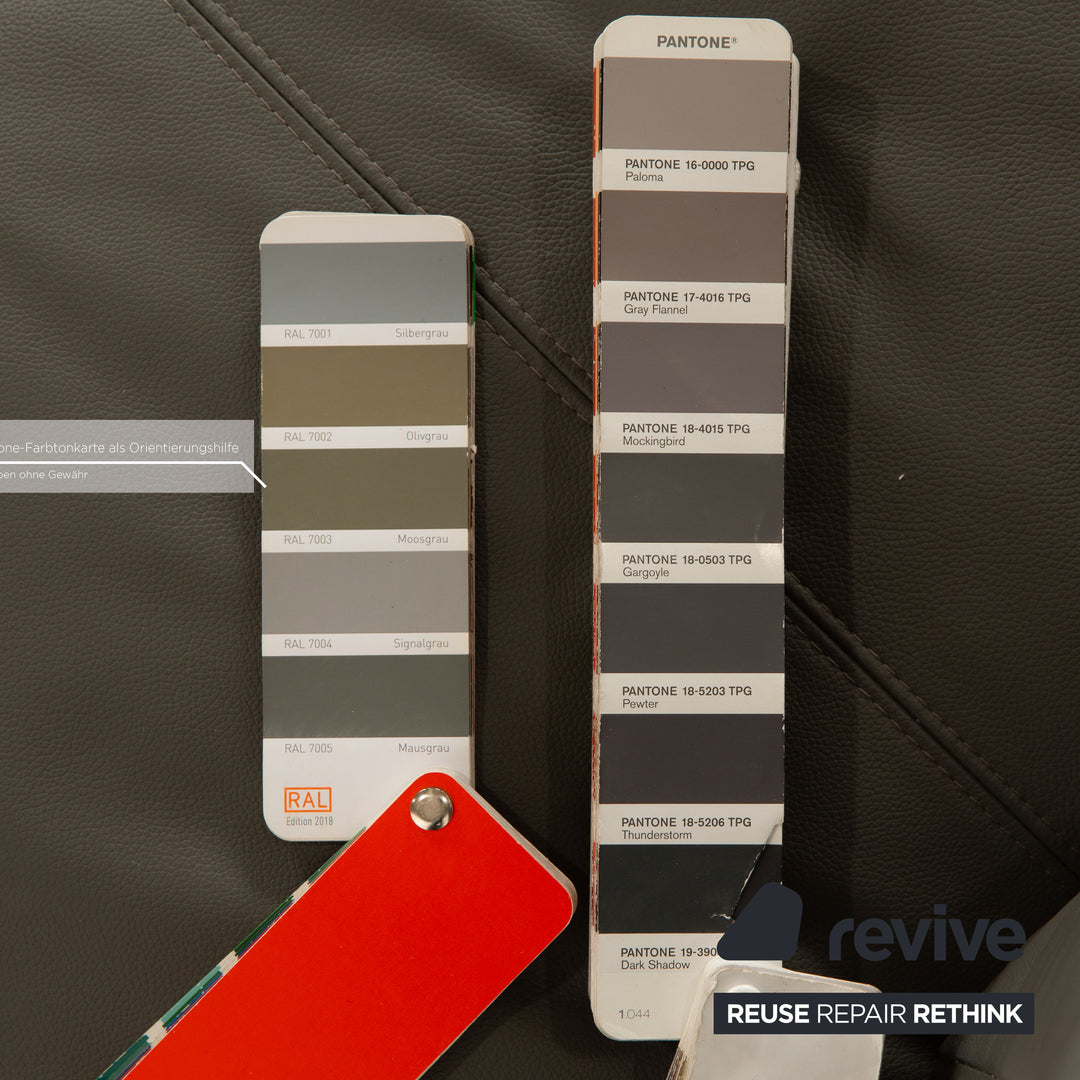 désirée Leder Ecksofa Grau Sofa Recamiere Links Couch