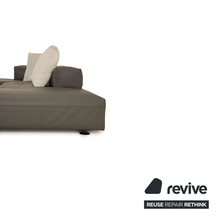désirée Leder Ecksofa Grau Sofa Recamiere Links Couch
