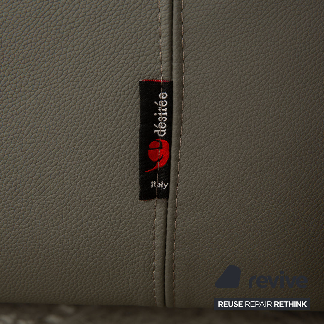 désirée Leder Ecksofa Grau Sofa Recamiere Links Couch