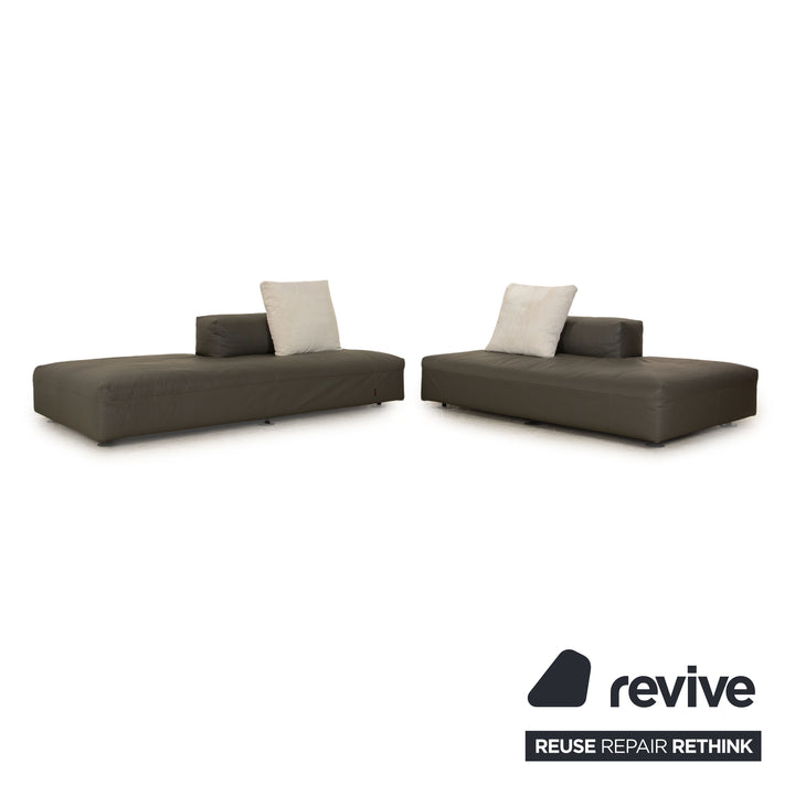 désirée Leder Ecksofa Grau Sofa Recamiere Links Couch