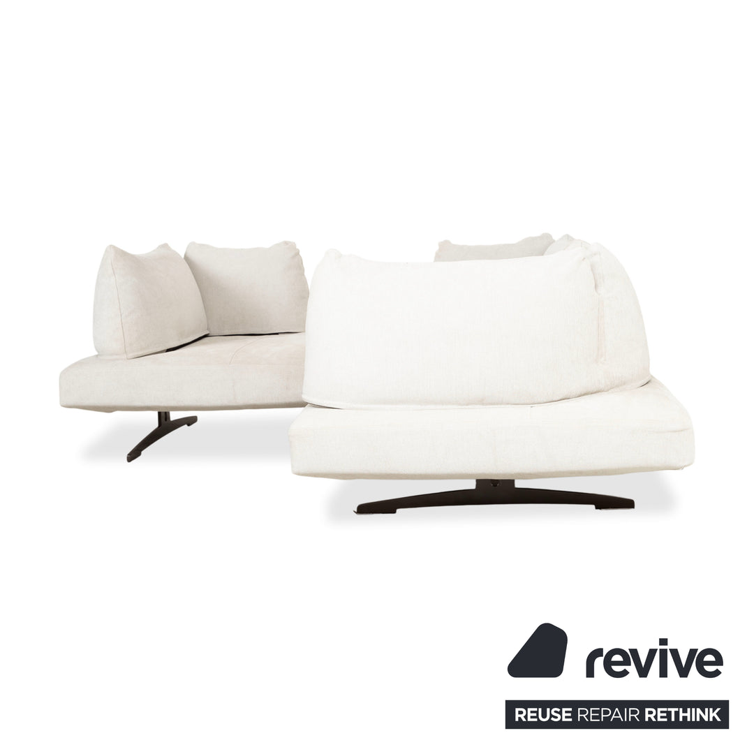 Canapé d'angle en tissu Désirée Lovely Day Crème Beige Blanc Canapé Modulaire