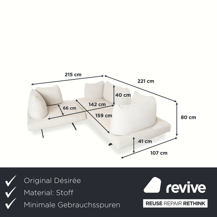 Désirée Lovely Day Stoff Ecksofa Creme Beige Weiß Sofa Couch Modular