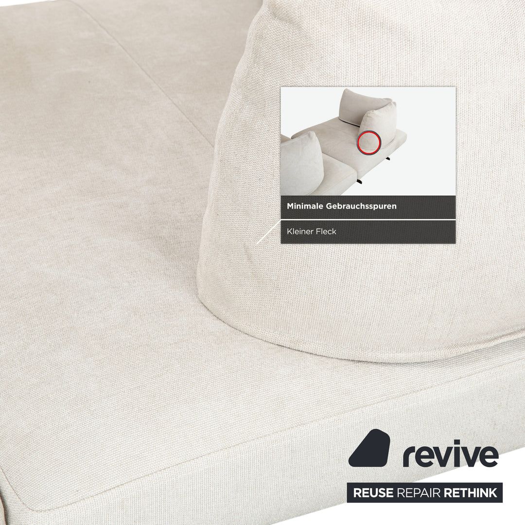 Canapé d'angle en tissu Désirée Lovely Day Crème Beige Blanc Canapé Modulaire