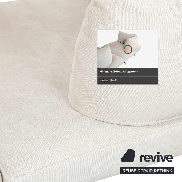 Canapé d'angle en tissu Désirée Lovely Day Crème Beige Blanc Canapé Modulaire
