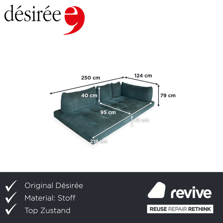 Desireé Lovely Day Fabric Four-Seater Green Mint Sage Daybed Sofa