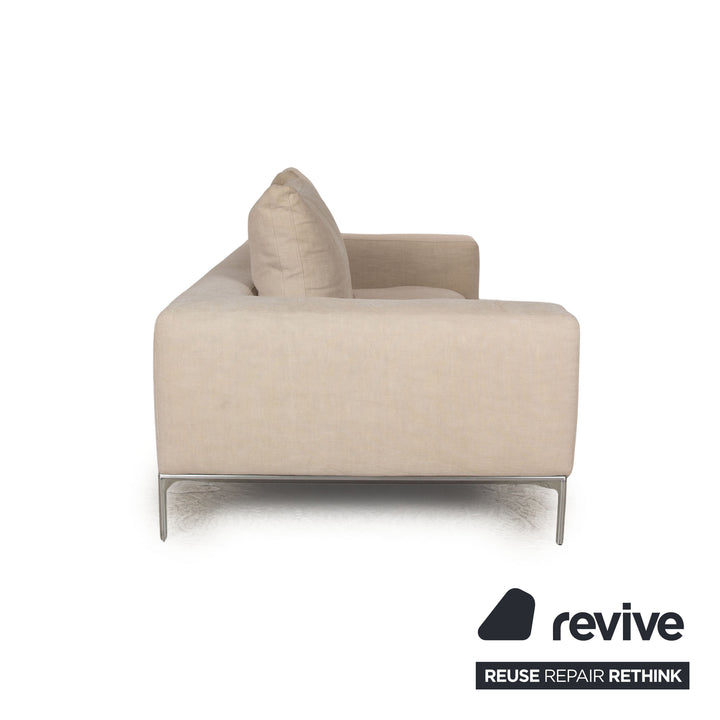 Désirée Savoy Fabric Three Seater Cream Sofa Couch