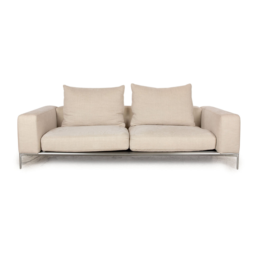 Désirée Savoy Stoff Dreisitzer Creme Sofa Couch