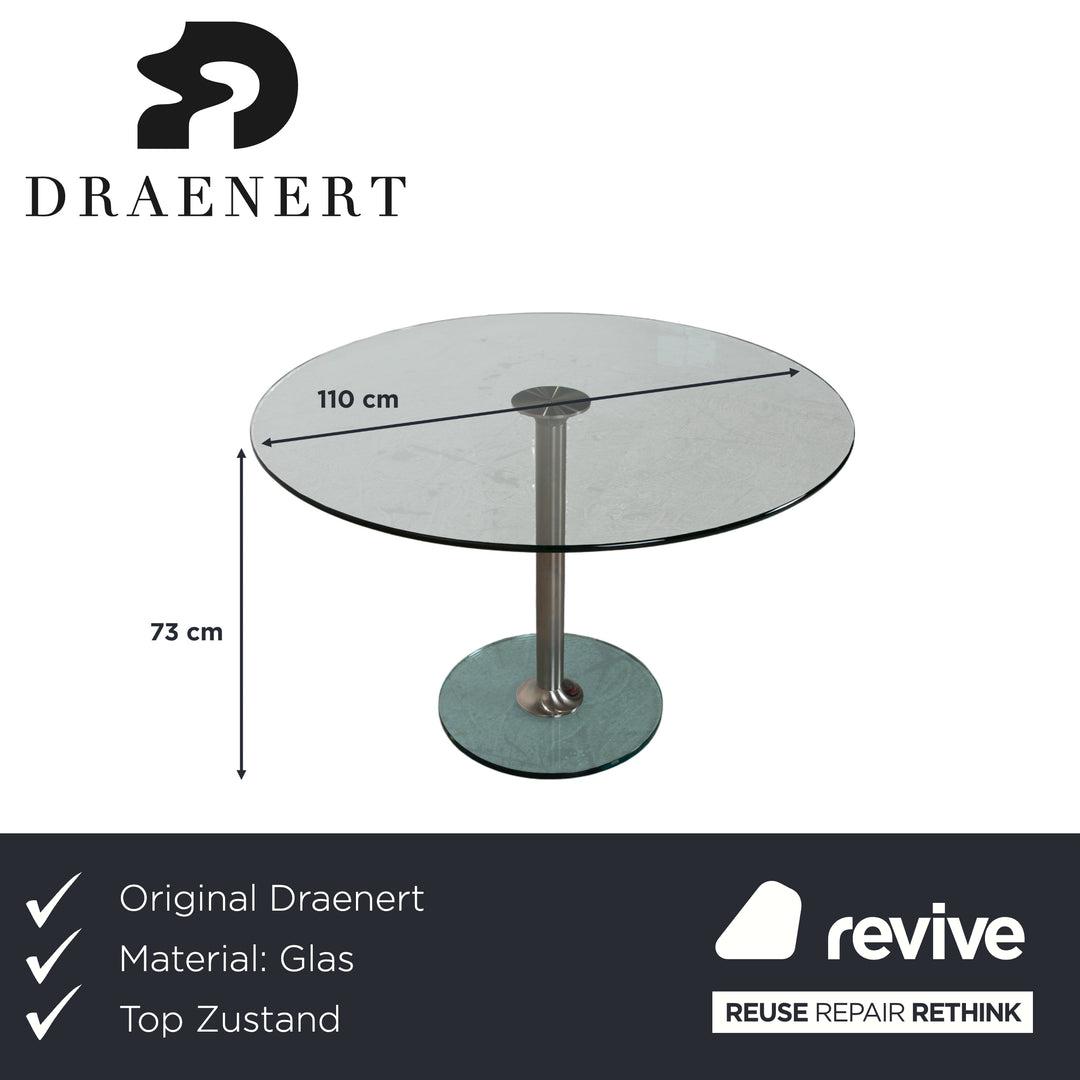 Draenert 1010 Lift Glas Esstisch Silber