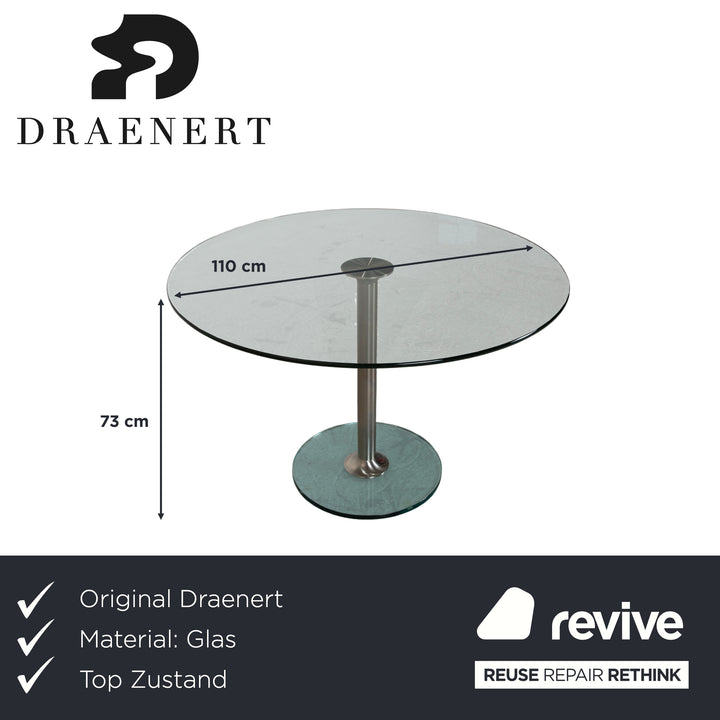 Draenert 1010 Lift Glas Esstisch Silber