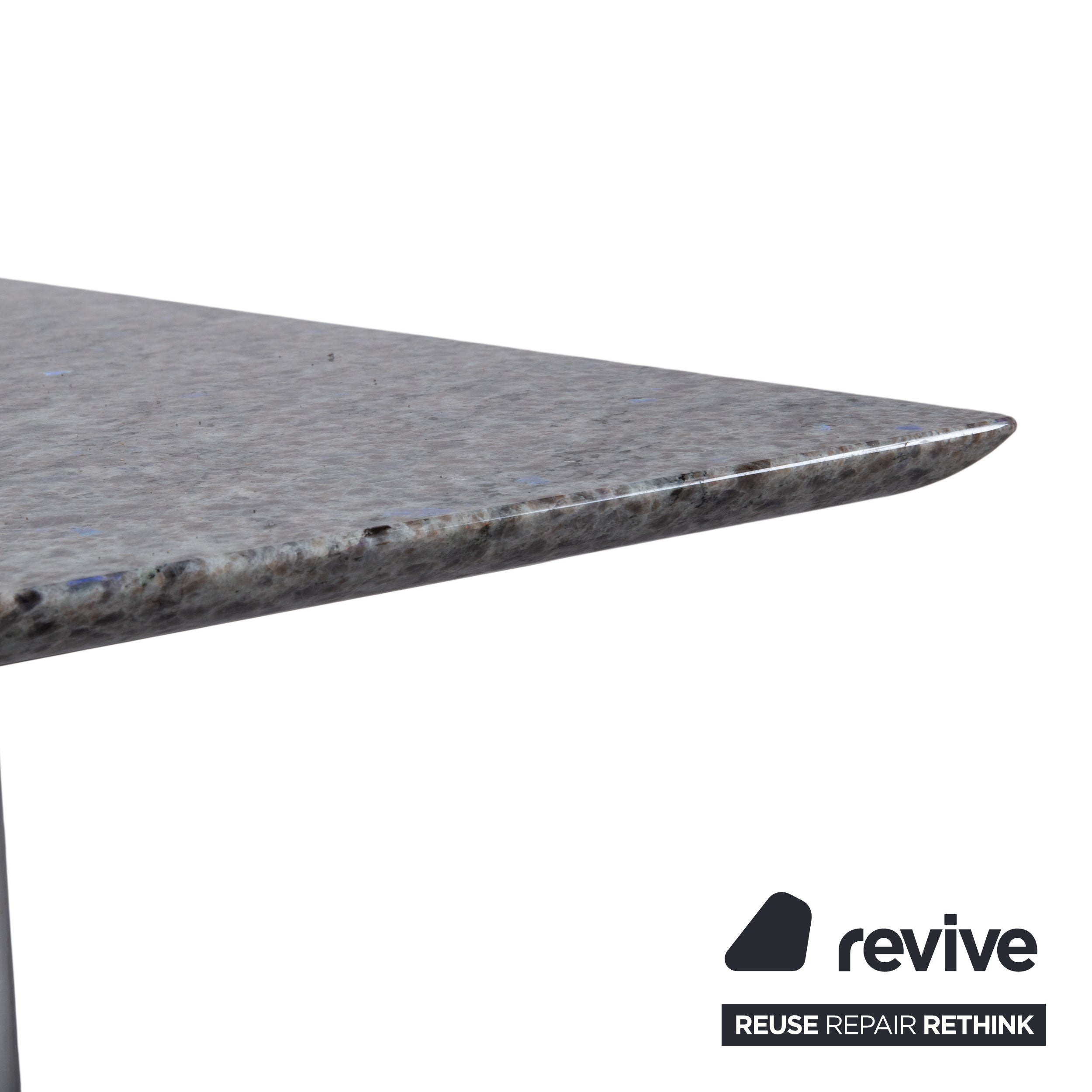 Draenert 1226 Granite Coffee Table Stainless Steel Grey Stone