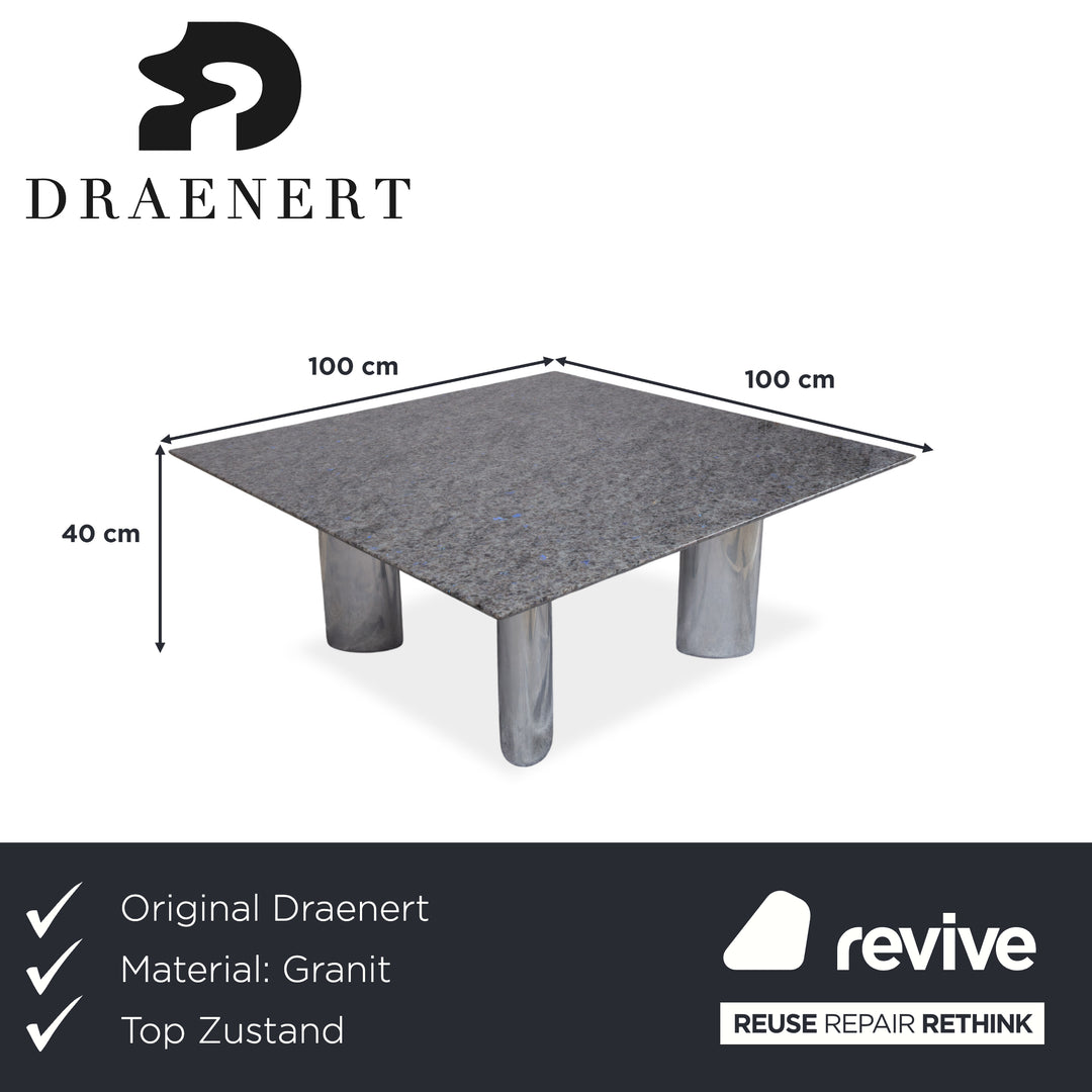 Table basse Draenert 1226 Granit Acier inoxydable Gris Pierre