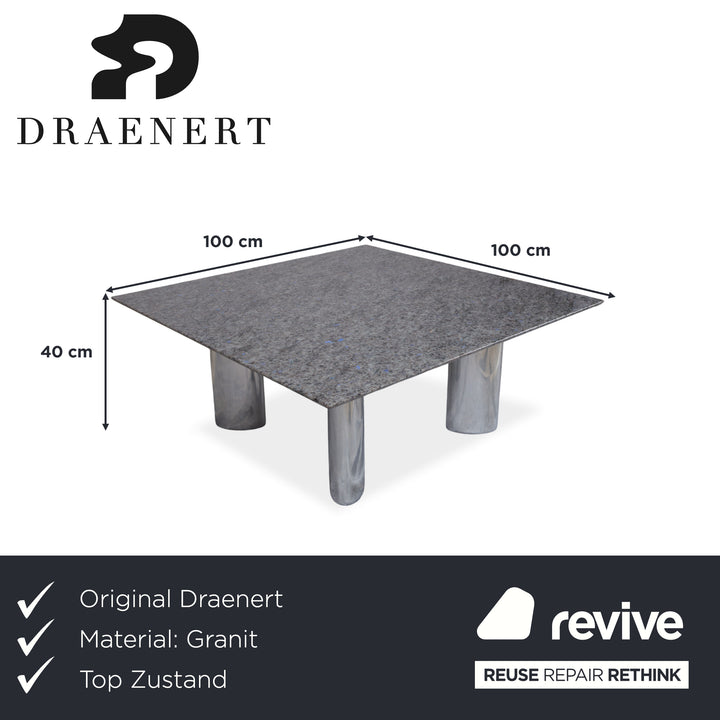 Table basse Draenert 1226 Granit Acier inoxydable Gris Pierre