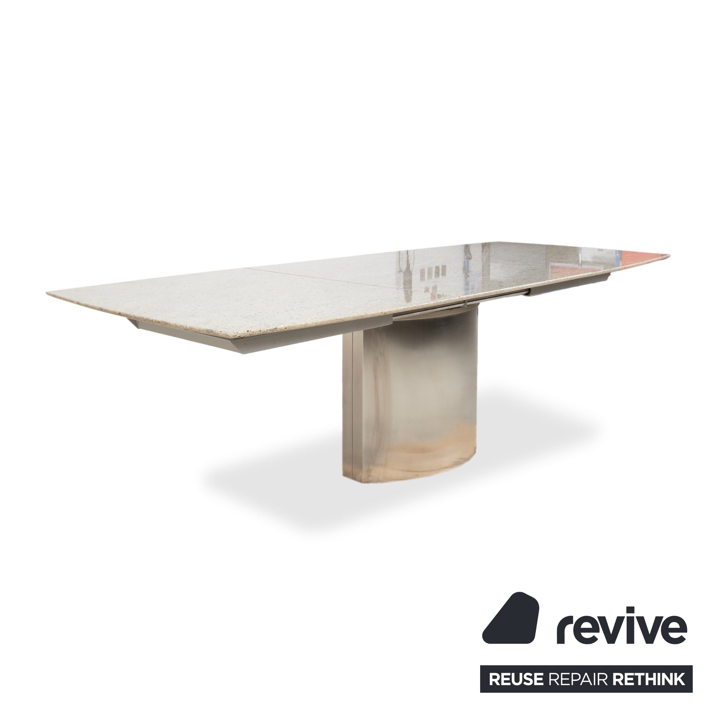 Draenert 1226 granite dining table stainless steel manual extension function