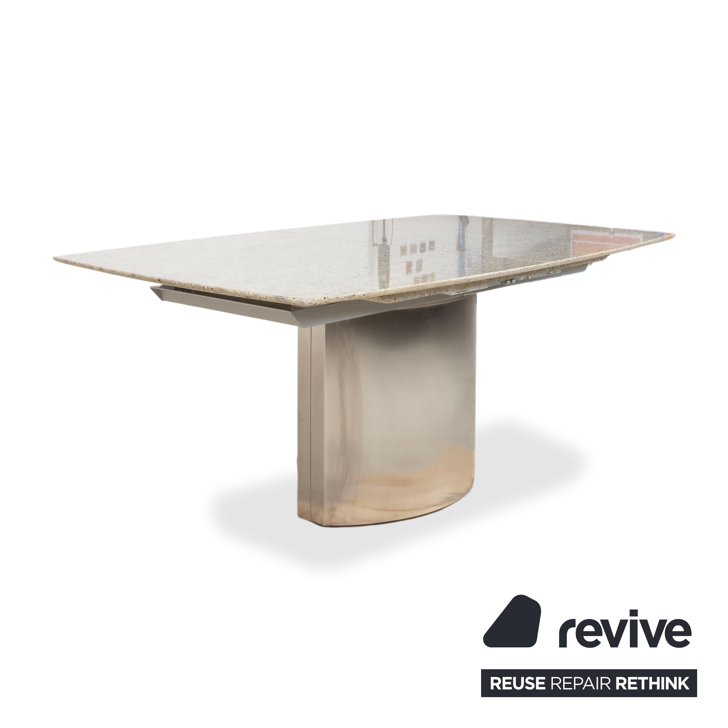 Draenert 1226 granite dining table stainless steel manual extension function