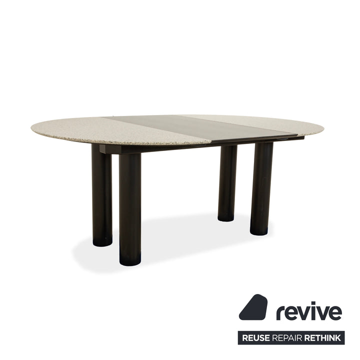 Draenert 1226 Granit Holz Esstisch Schwarz Grau Granit Ausziehfunktion