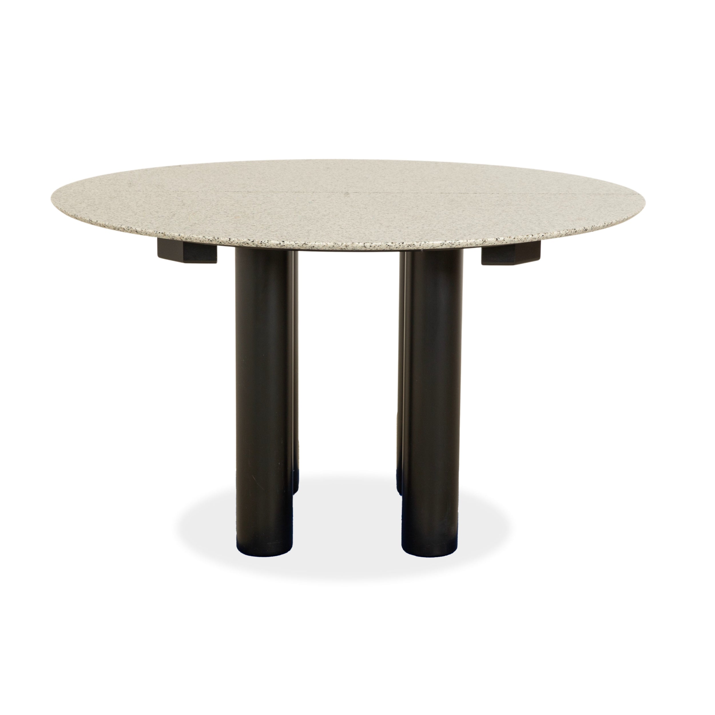Draenert 1226 Granite Wood Dining Table Black Grey Granite Extendable Function