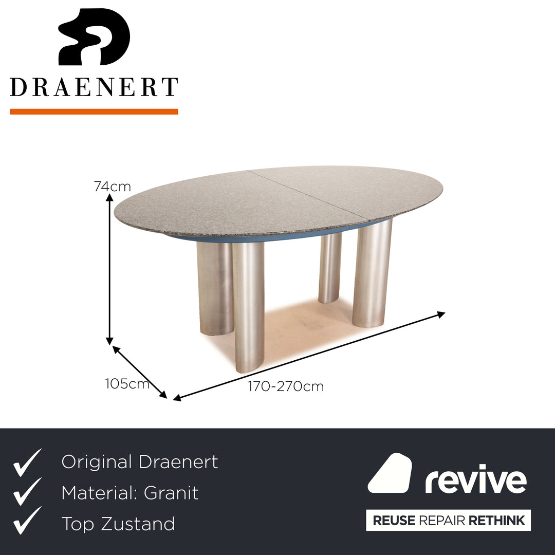 Draenert 1226 Stein Esstisch Granit Grau Ausziehfunktion 170/270 x 74 x 105 cm