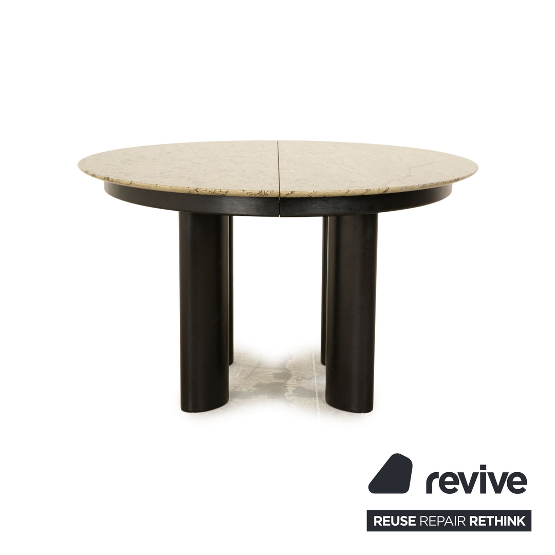 Table à manger en pierre Draenert 1226 gris noir extensible 125/225 x 74 x 125