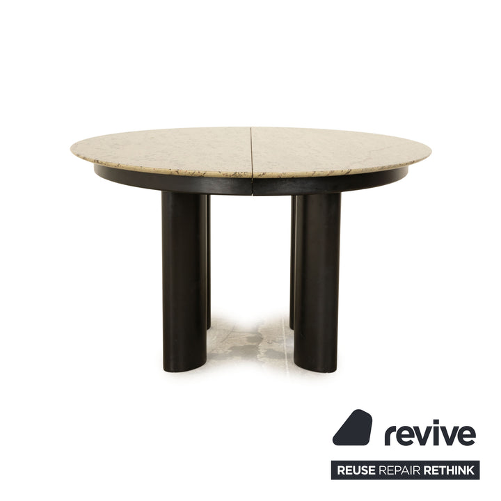 Table à manger en pierre Draenert 1226 gris noir extensible 125/225 x 74 x 125