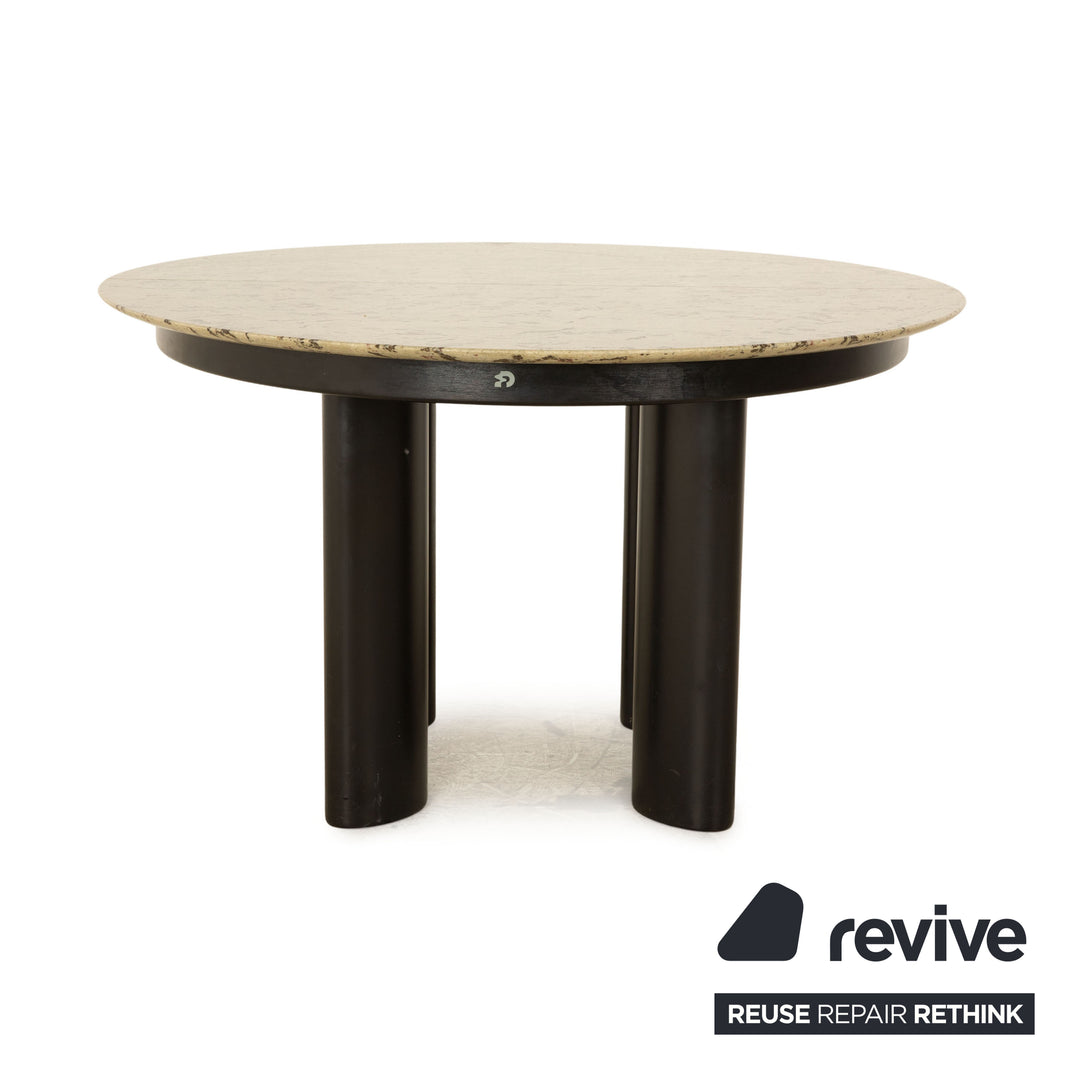 Table à manger en pierre Draenert 1226 gris noir extensible 125/225 x 74 x 125