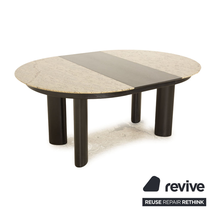 Table à manger en pierre Draenert 1226 gris noir extensible 125/225 x 74 x 125