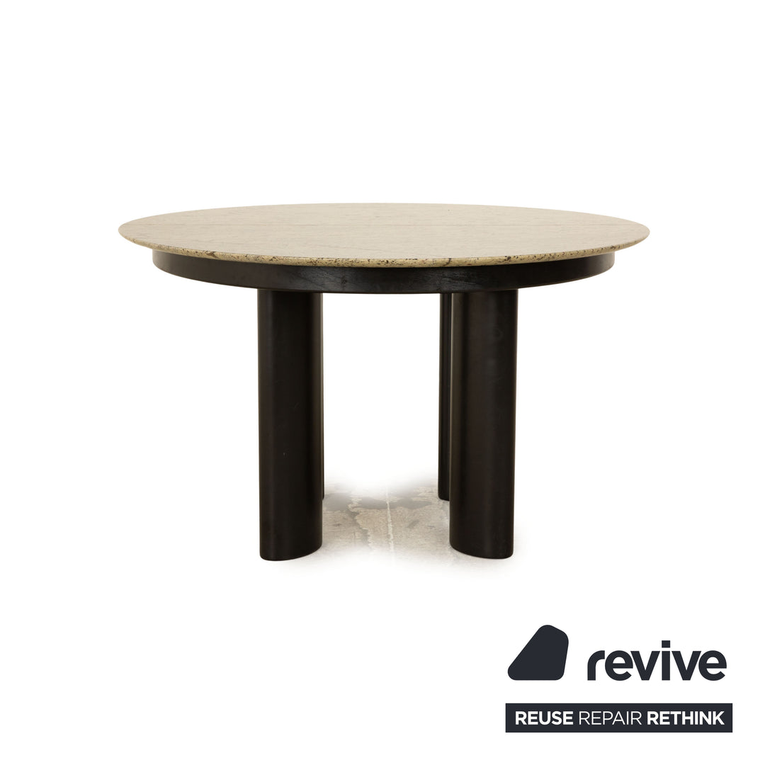 Table à manger en pierre Draenert 1226 gris noir extensible 125/225 x 74 x 125