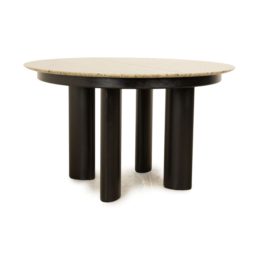 Table à manger en pierre Draenert 1226 gris noir extensible 125/225 x 74 x 125