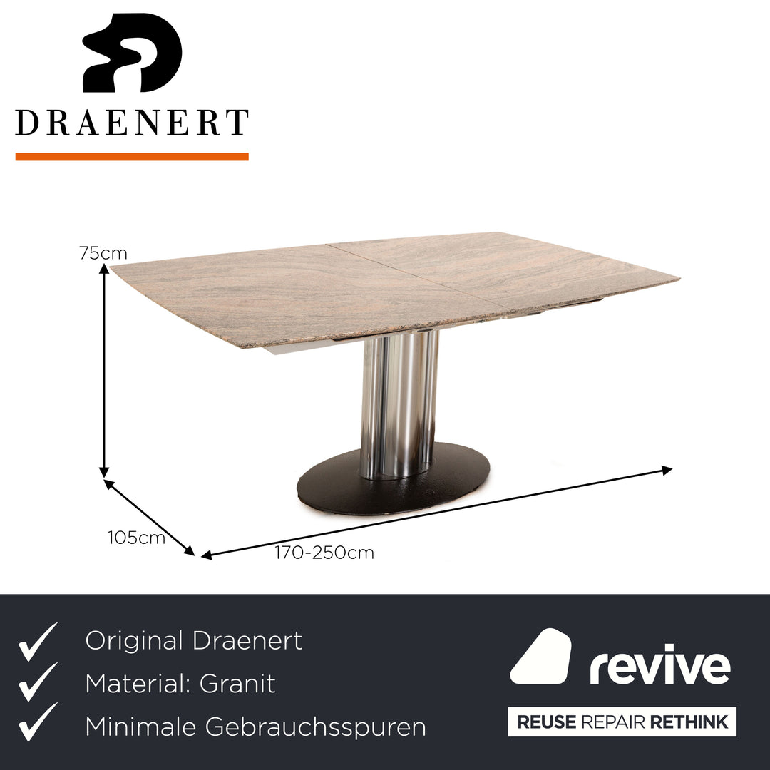 Draenert Adler 1 granite dining table gray manual extension function 170/250 x 75 x 105 cm