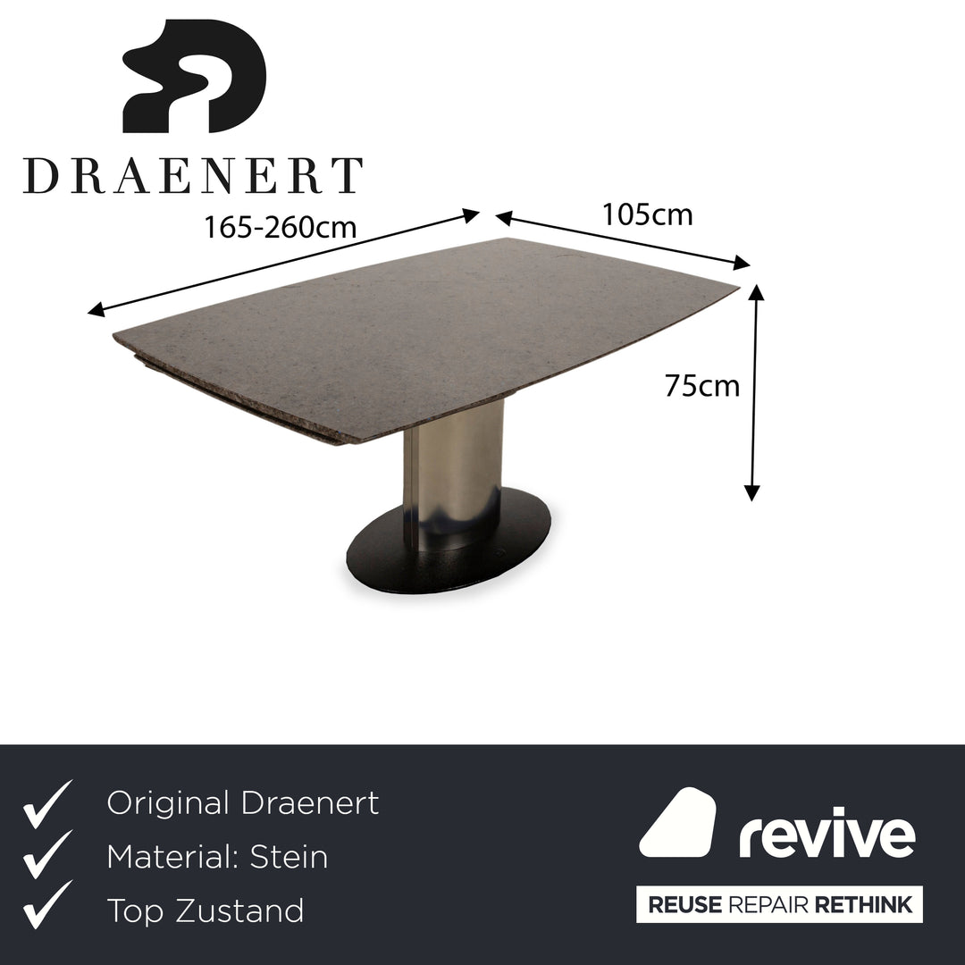 Draenert Adler 1 Stone Labrador Antico Table à manger extensible gris