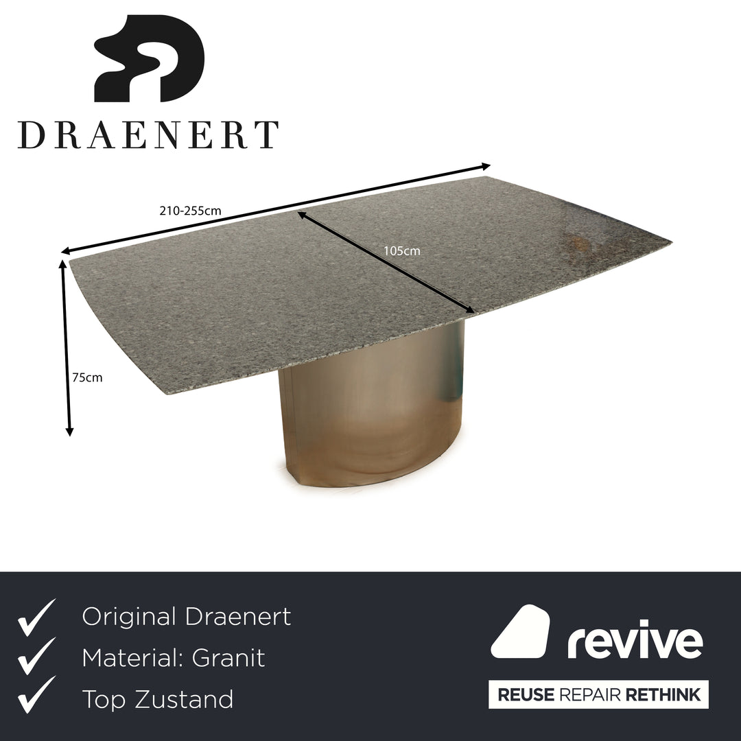 Table à manger extensible en pierre granit gris Draenert Adler 1224, 210-255 x 75 x 105 cm