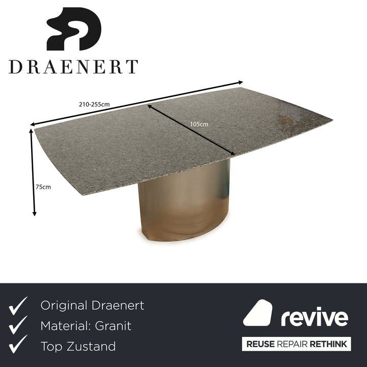Table à manger extensible en pierre granit gris Draenert Adler 1224, 210-255 x 75 x 105 cm