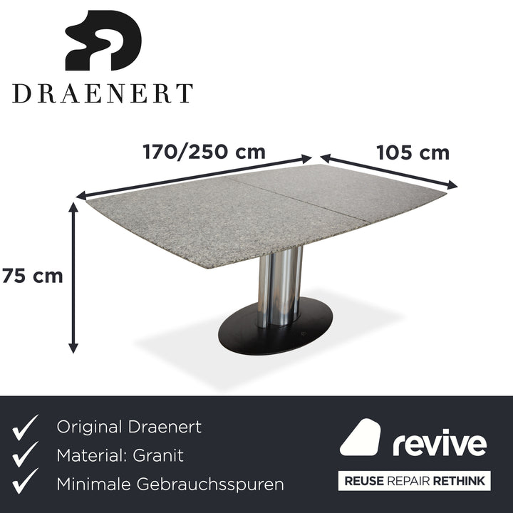 Draenert Adler 2 Dining Table Granite Grey Extendable Function