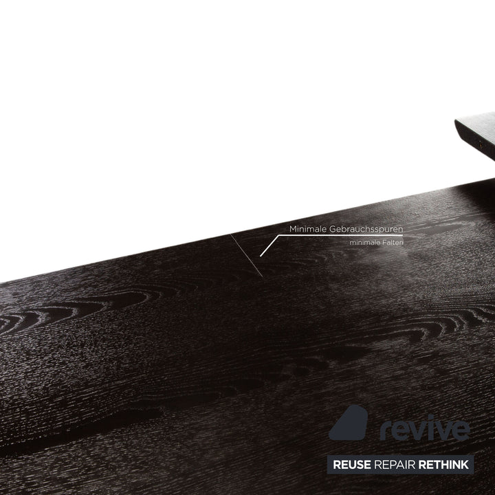 Draenert Adler 2 wooden dining table black bog oak manual function 170/250 x 75 x 105 cm