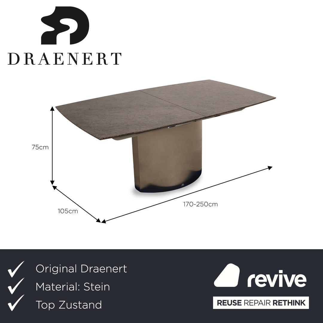Draenert Adler 2 Nr. 1224 Stein Esstisch Braun Ausziehfunktion 170-250 x 105 x 75 cm