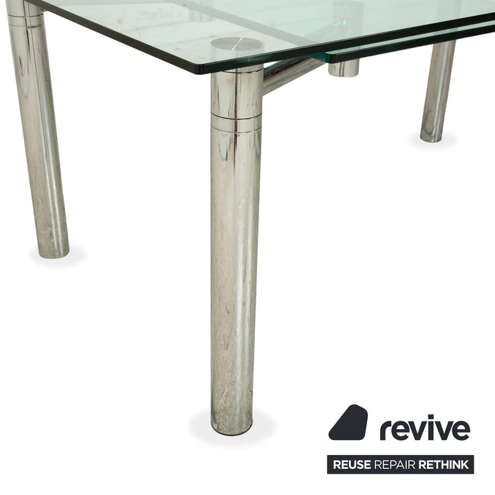 Draenert Casanova glass chrome silver dining table, manual extendable function
