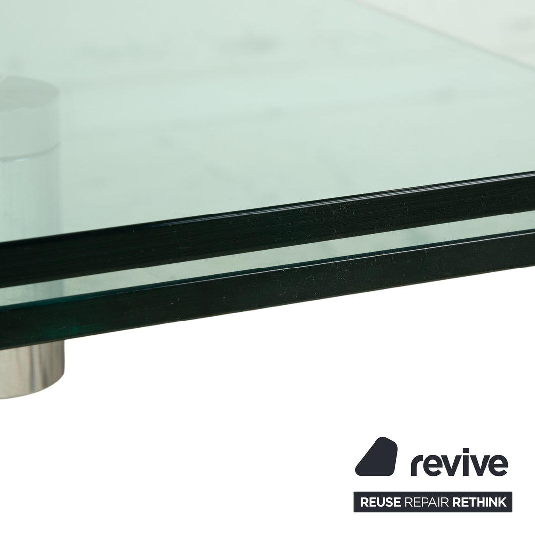 Draenert Casanova glass chrome silver dining table, manual extendable function
