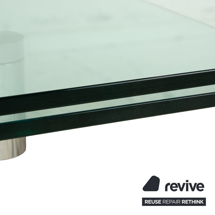 Draenert Casanova glass chrome silver dining table, manual extendable function
