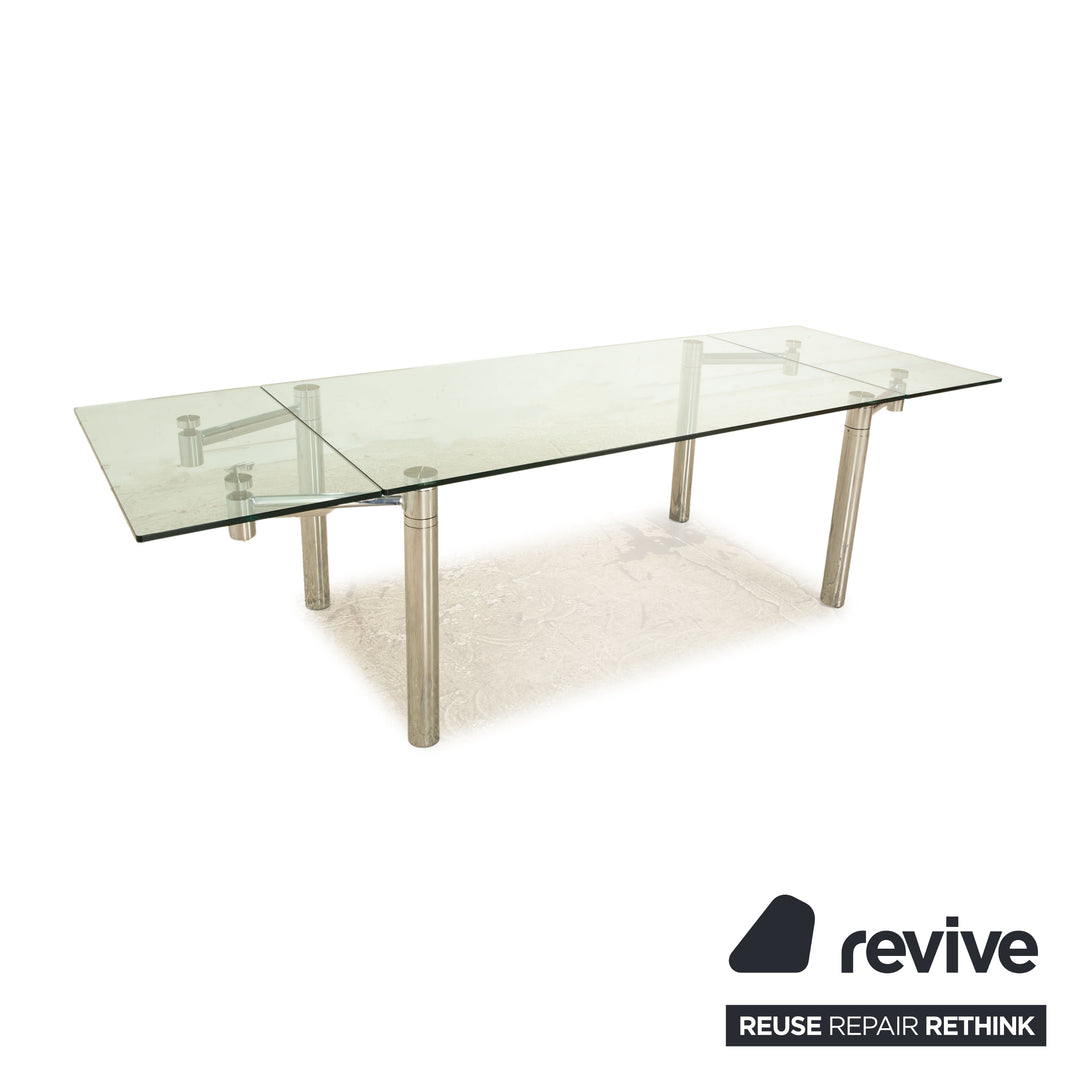 Draenert Casanova table à manger en verre argent fonction extensible