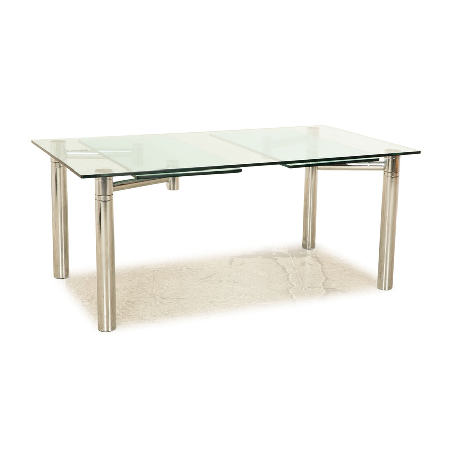 Draenert Casanova glass dining table silver pull-out function