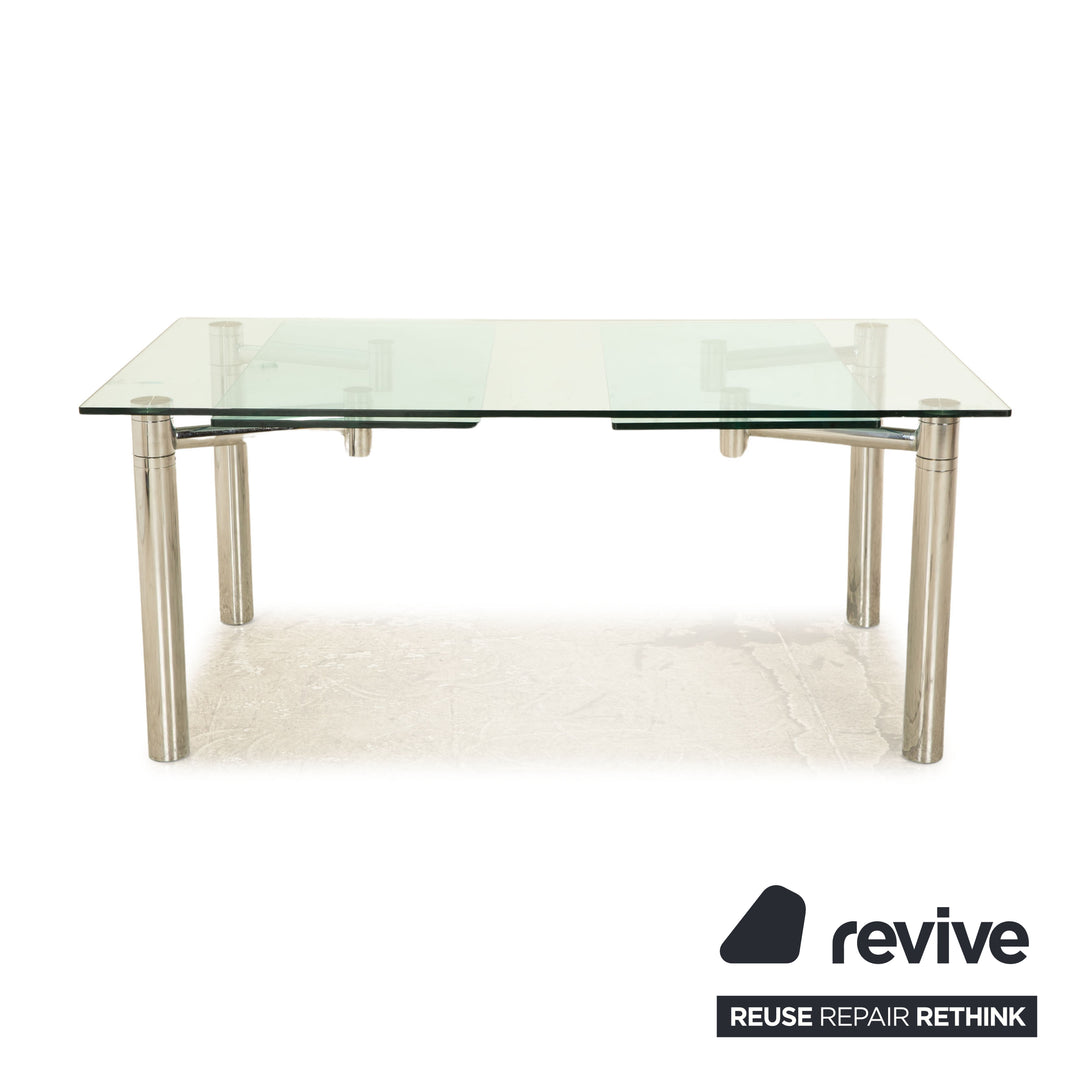 Draenert Casanova table à manger en verre argent fonction extensible