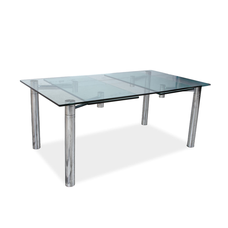 Draenert Casanova Glas Esstisch Silber Ausziehfunktion Esszimmer
