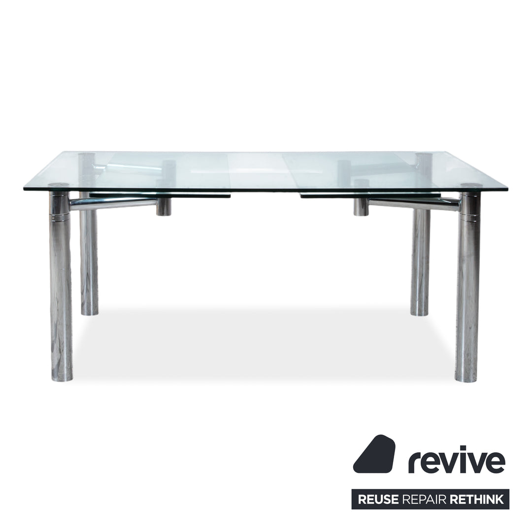 Draenert Casanova Glas Esstisch Silber Ausziehfunktion Esszimmer