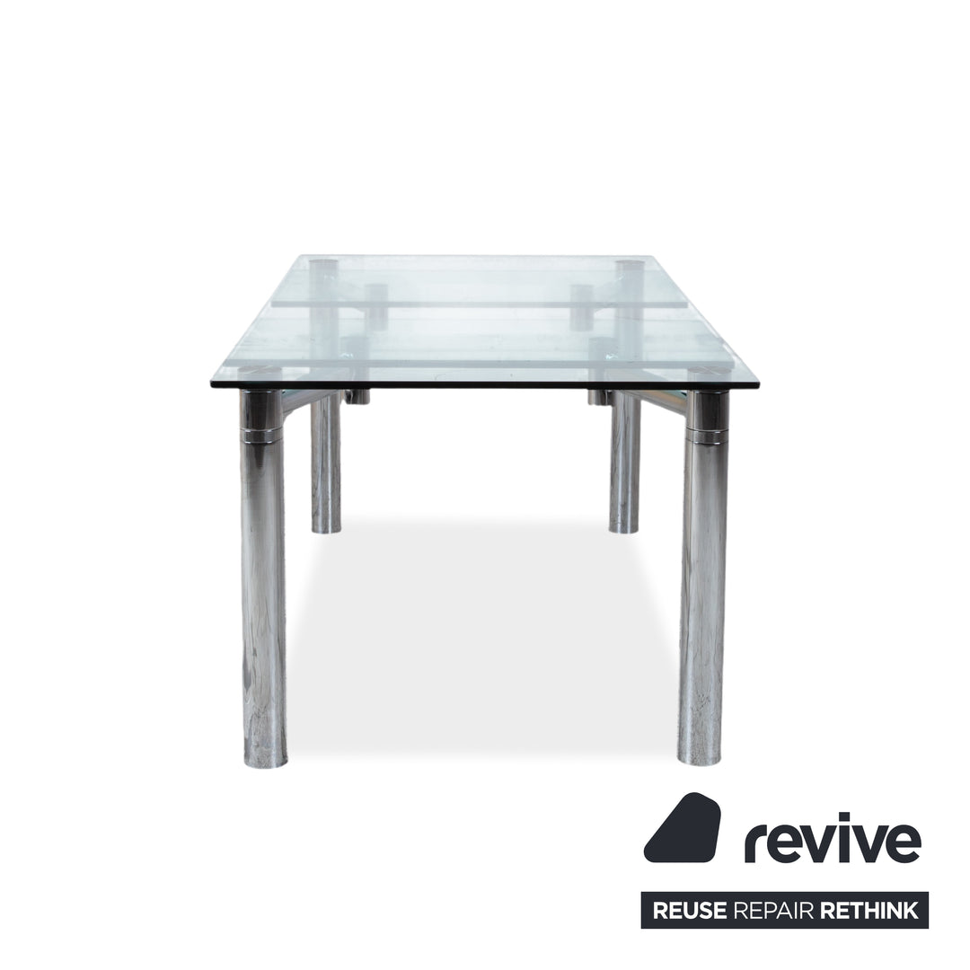 Draenert Casanova Glas Esstisch Silber Ausziehfunktion Esszimmer