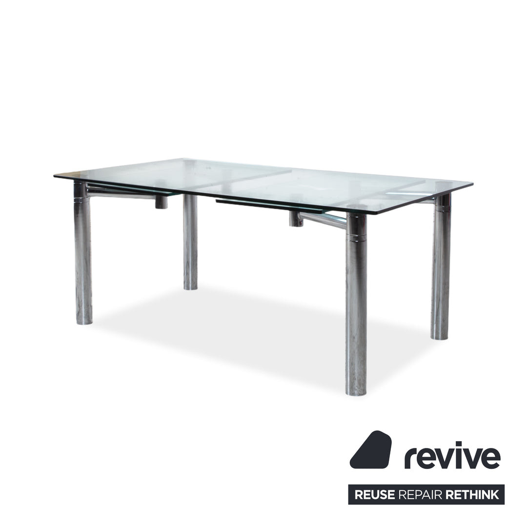 Draenert Casanova Glas Esstisch Silber Ausziehfunktion Esszimmer